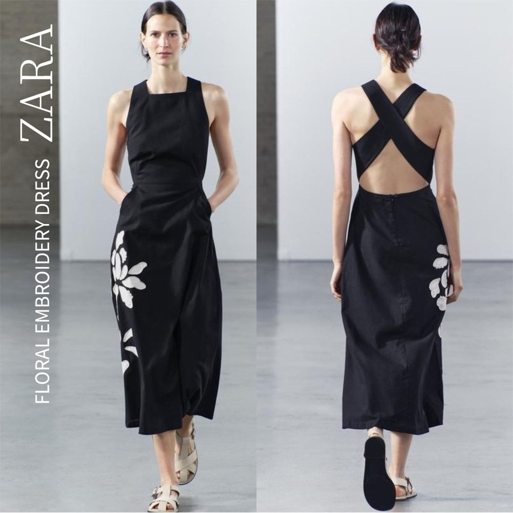 Zara Floral Embroidered Dress
